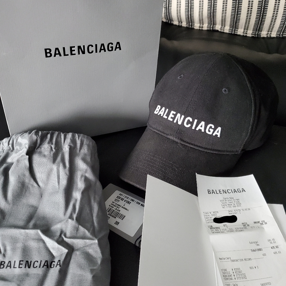 Authentic Balenciaga hat cap tags receipt